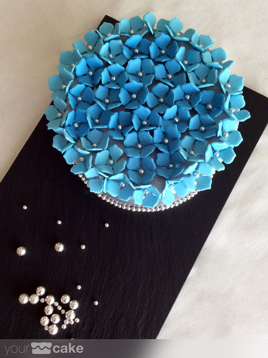 Mini tarta flores azules - Foto Mini 4