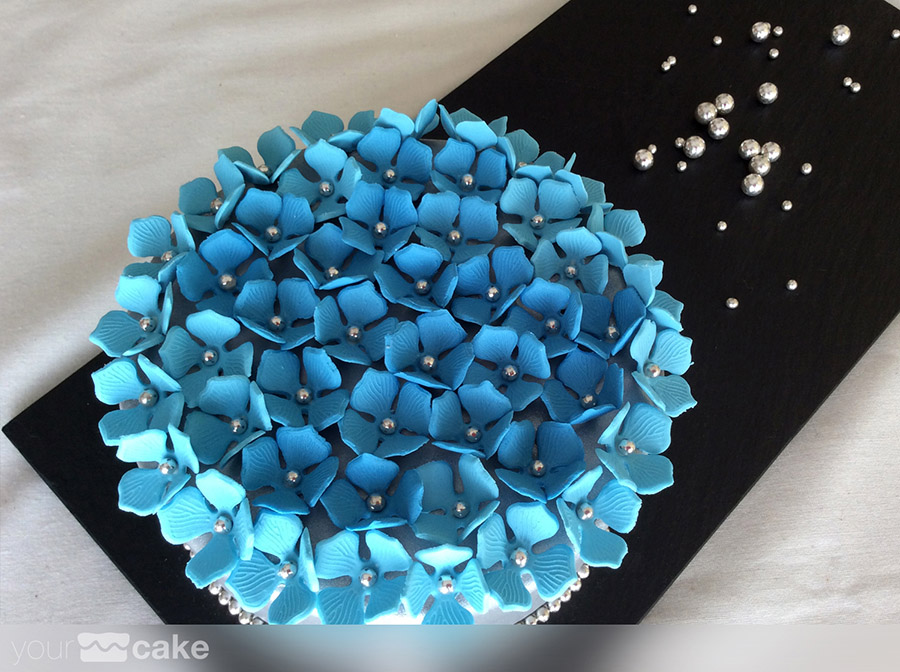 Mini tarta flores azules - Foto Mini 6