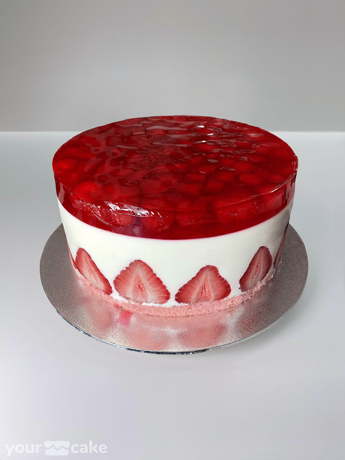 Tarta mousse de queso, fresa y gelatina - Foto Mini 0